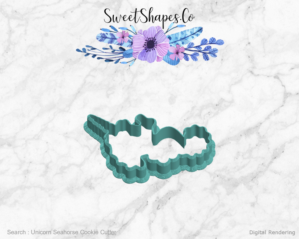 Unicorn Seahorse Cookie Cutter — left view