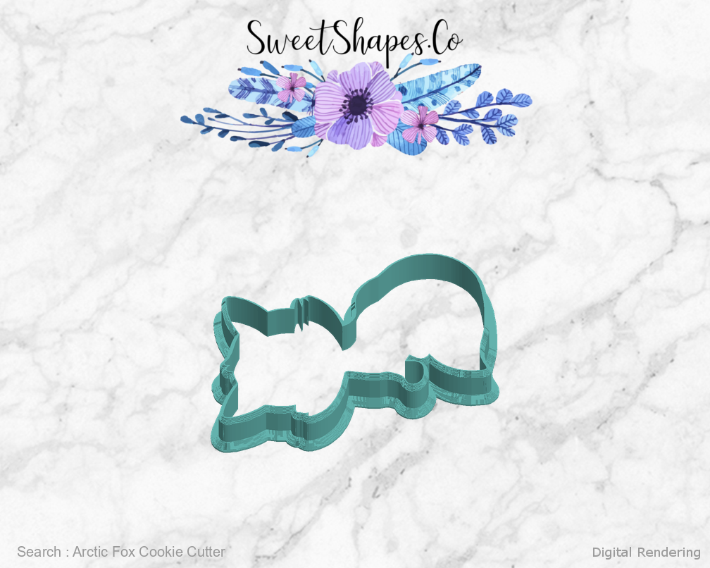 Arctic Fox Cookie Cutter — left view