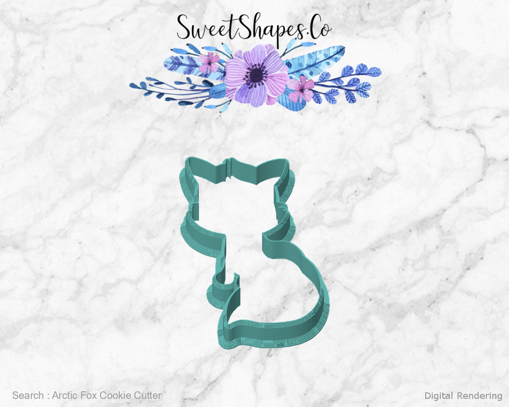 Arctic Fox Cookie Cutter — front view