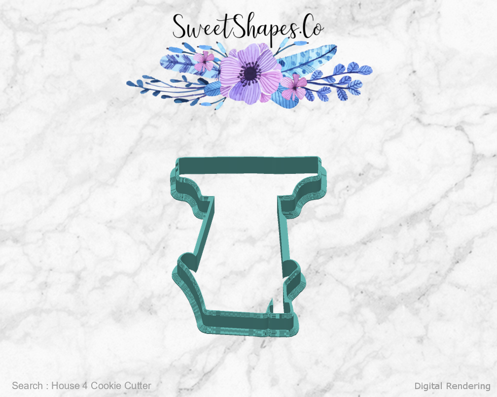 House 4 Cookie Cutter — back view