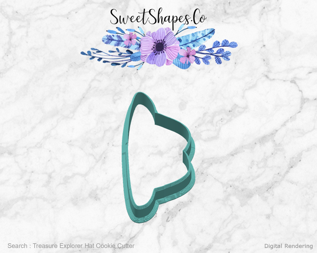 Treasure Explorer Hat Cookie Cutter — right view