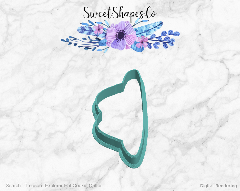Treasure Explorer Hat Cookie Cutter — left view