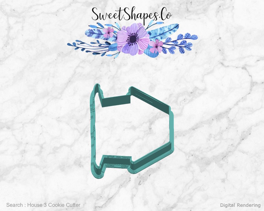House 3 Cookie Cutter — right view