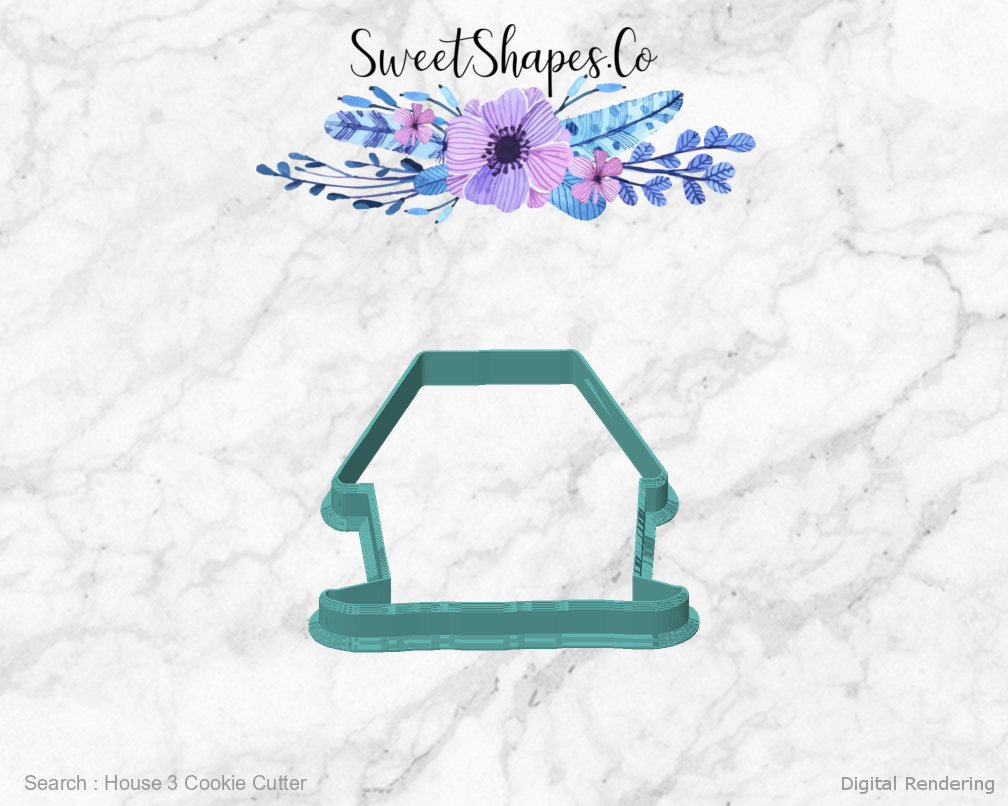 House 3 Cookie Cutter — front view