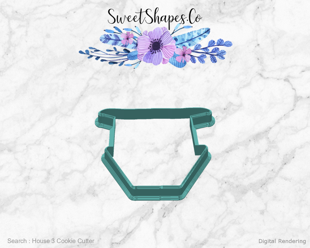 House 3 Cookie Cutter — back view