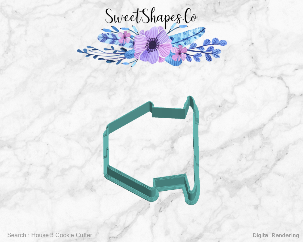 House 3 Cookie Cutter — left view