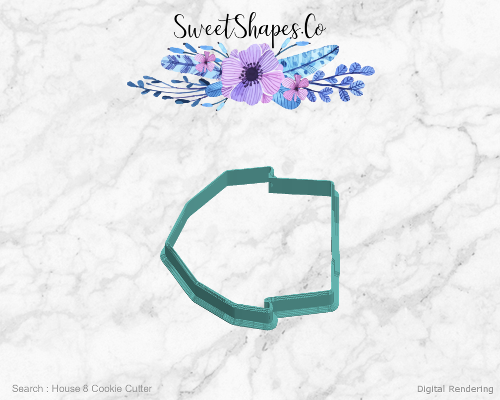 House 8 Cookie Cutter — left view