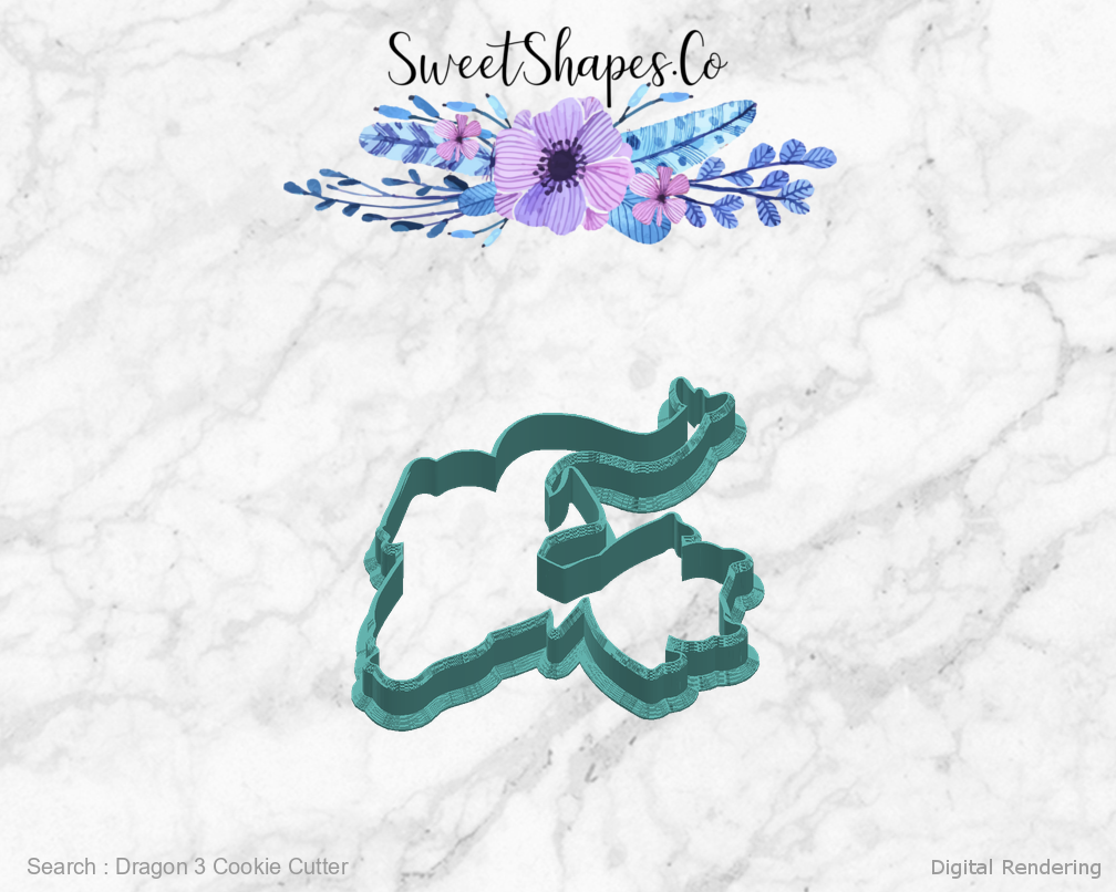 Dragon 3 Cookie Cutter — right view