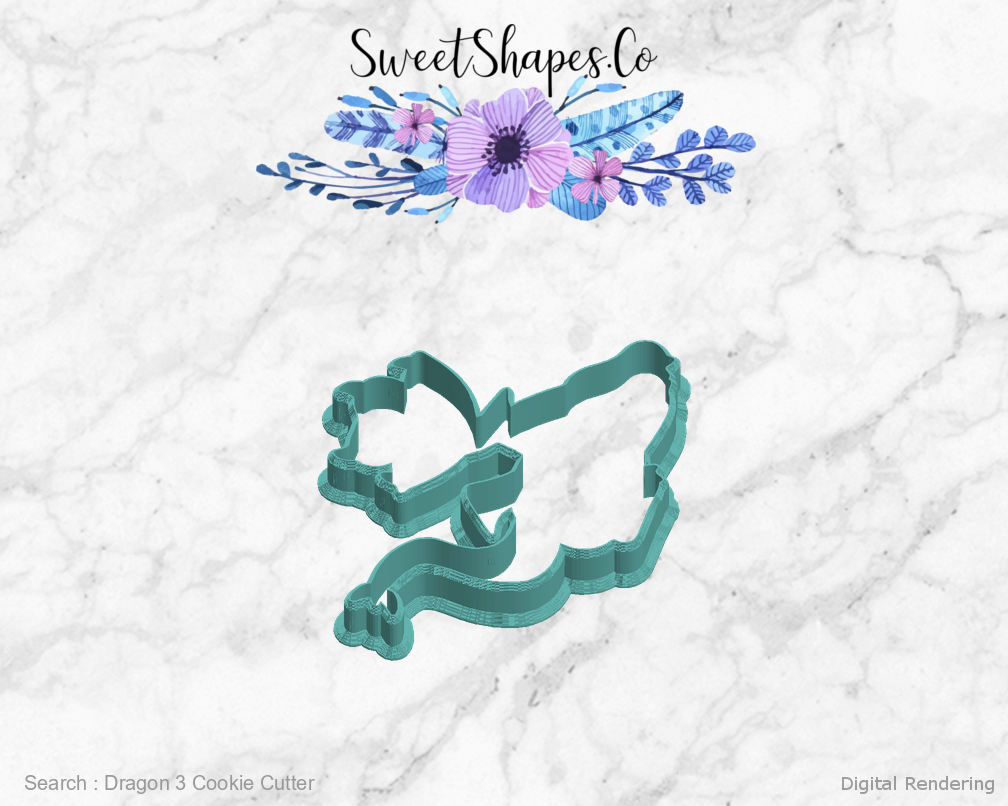 Dragon 3 Cookie Cutter — left view