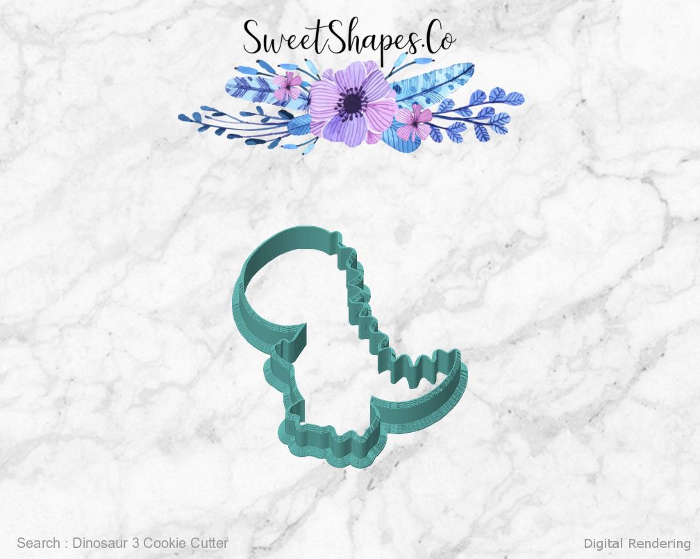 Dinosaur 3 Cookie Cutter — front view