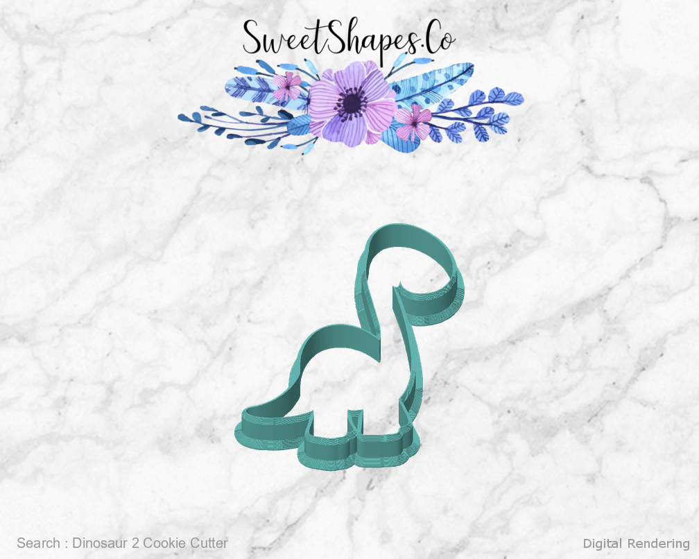 Dinosaur 2 Cookie Cutter — front view