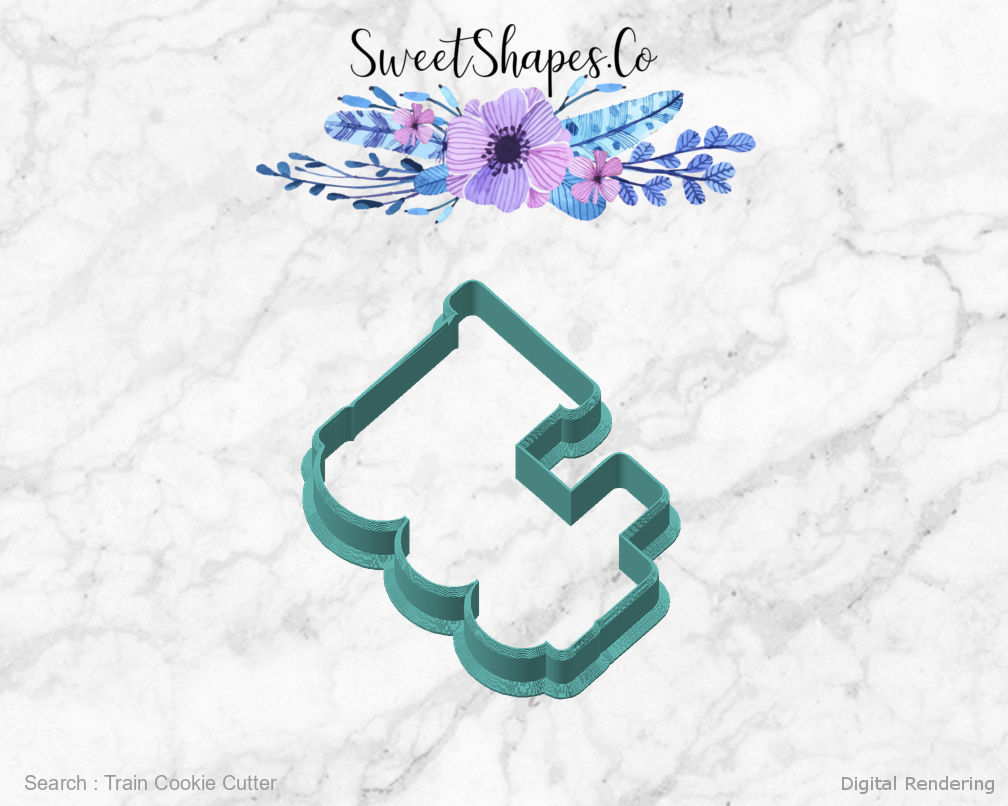 Train Cookie Cutter — angled front view