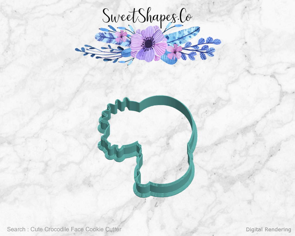 Cute Crocodile Face Cookie Cutter — left view