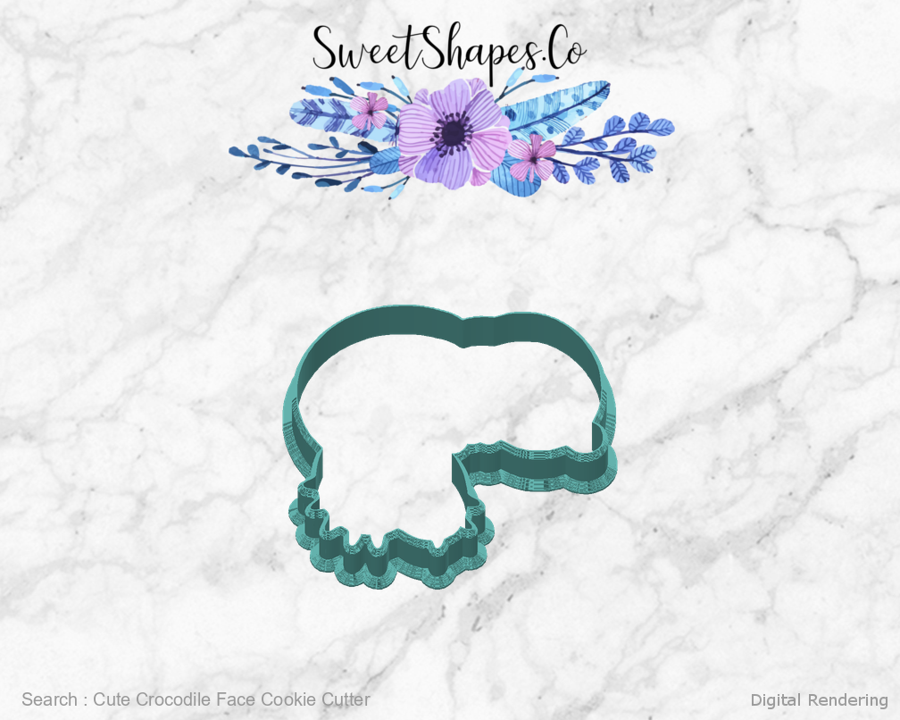 Cute Crocodile Face Cookie Cutter — back view