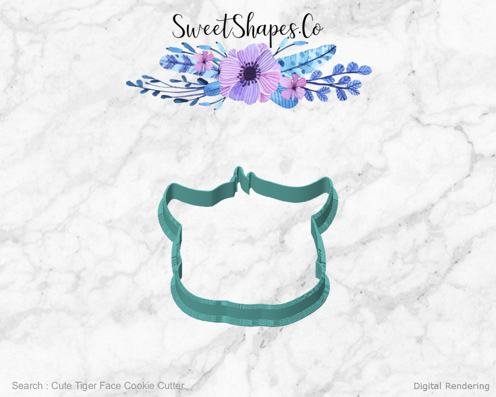 Cute Tiger Face Cookie Cutter — front view