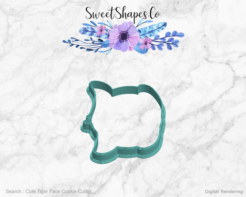 Cute Tiger Face Cookie Cutter — left view