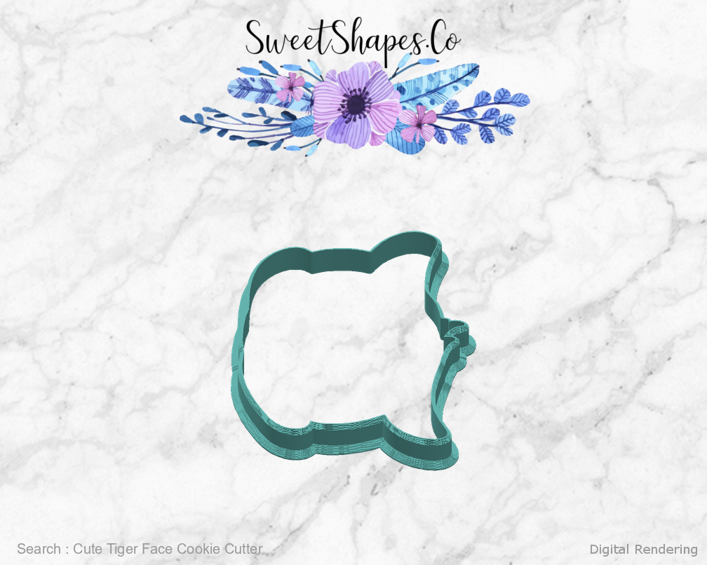 Cute Tiger Face Cookie Cutter — right view