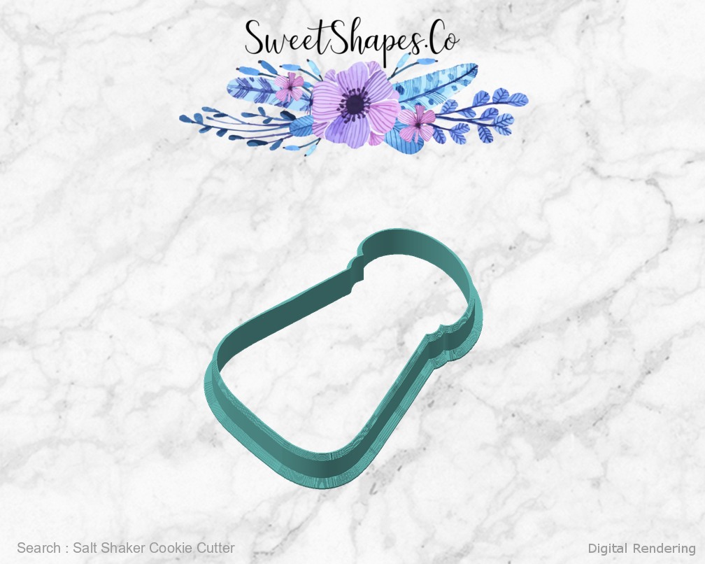 Salt Shaker Cookie Cutter — angled front view