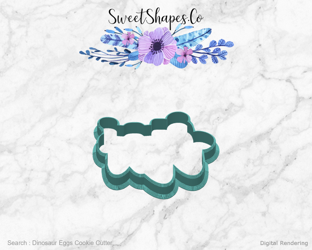 Dinosaur Eggs Cookie Cutter — back view