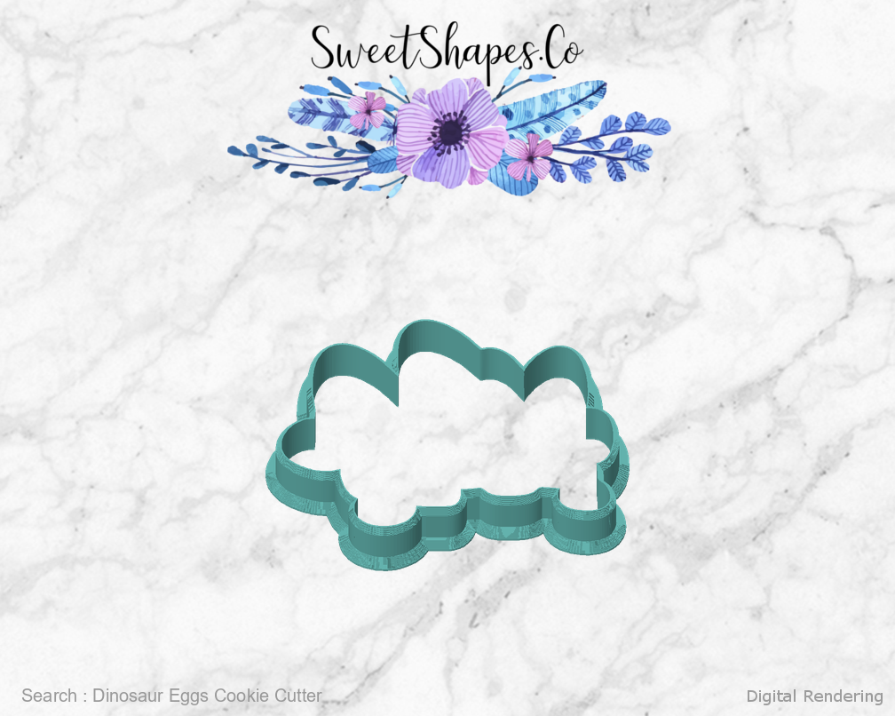 Dinosaur Eggs Cookie Cutter — front view