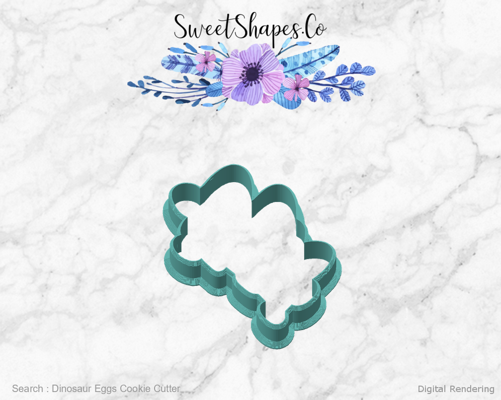 Dinosaur Eggs Cookie Cutter — angled front view