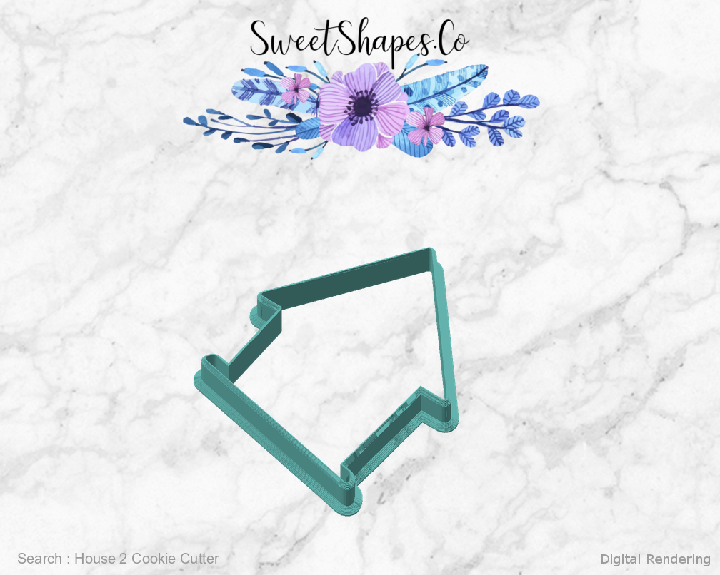 House 2 Cookie Cutter — angled front view