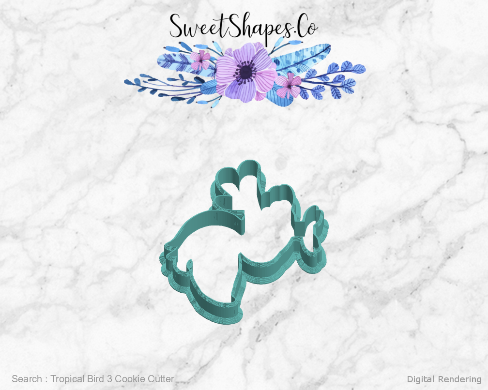 Tropical Bird 3 Cookie Cutter — left view