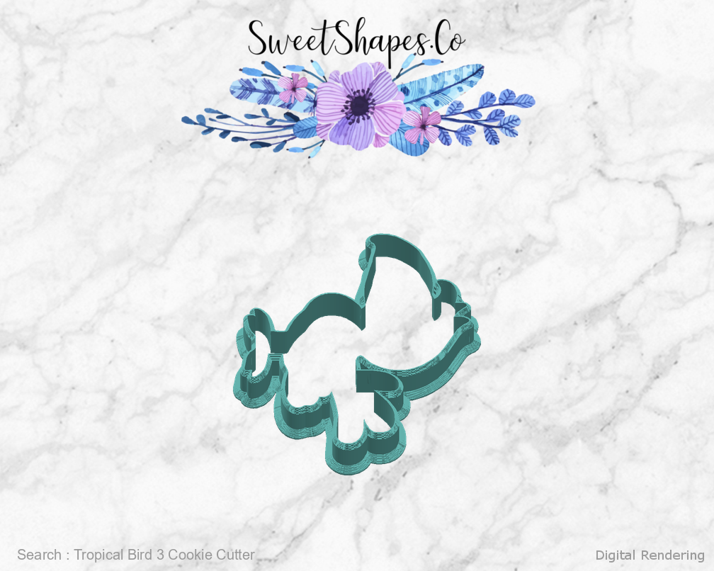 Tropical Bird 3 Cookie Cutter — right view