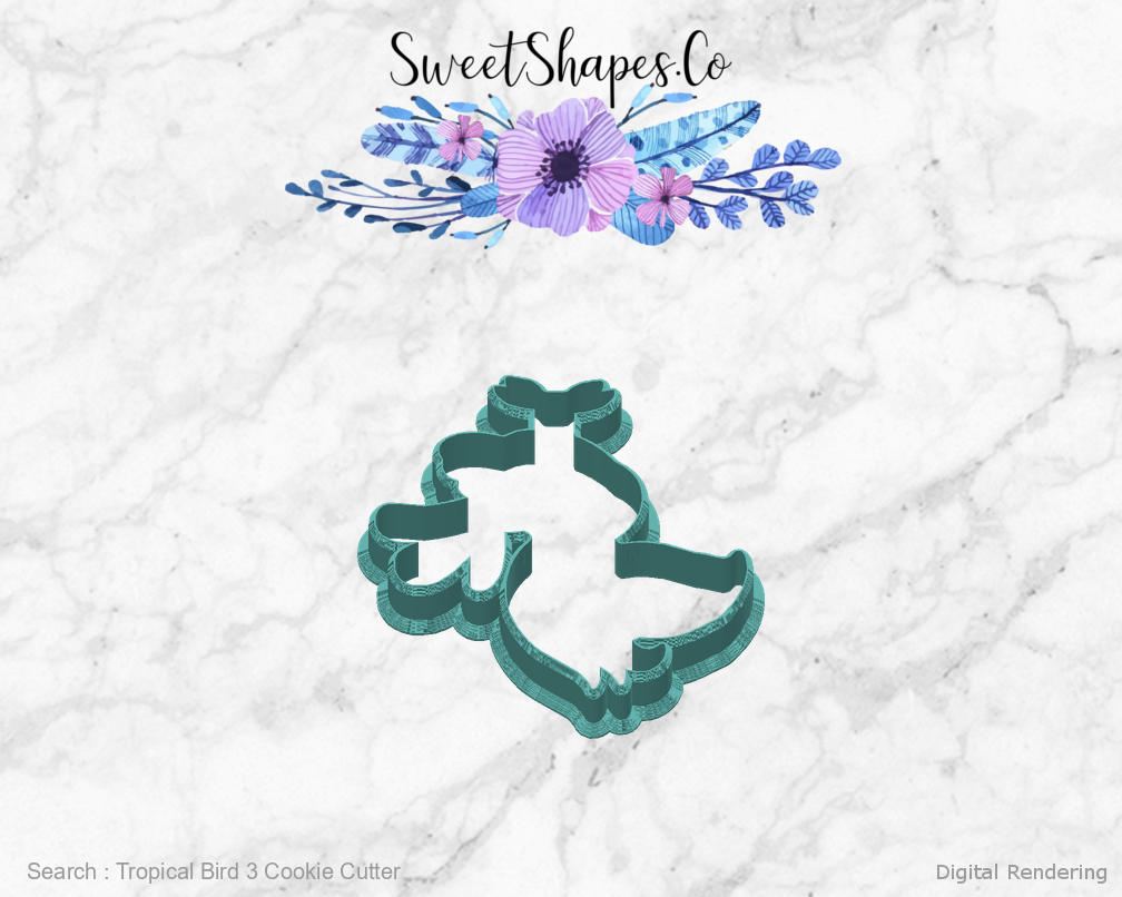 Tropical Bird 3 Cookie Cutter — back view