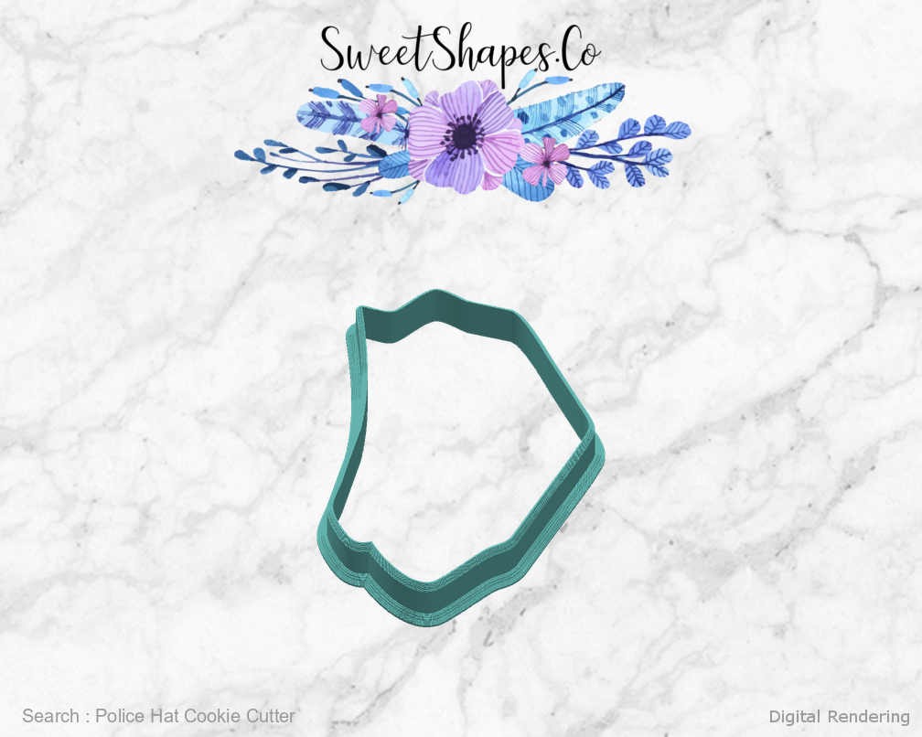 Police Hat Cookie Cutter — right view