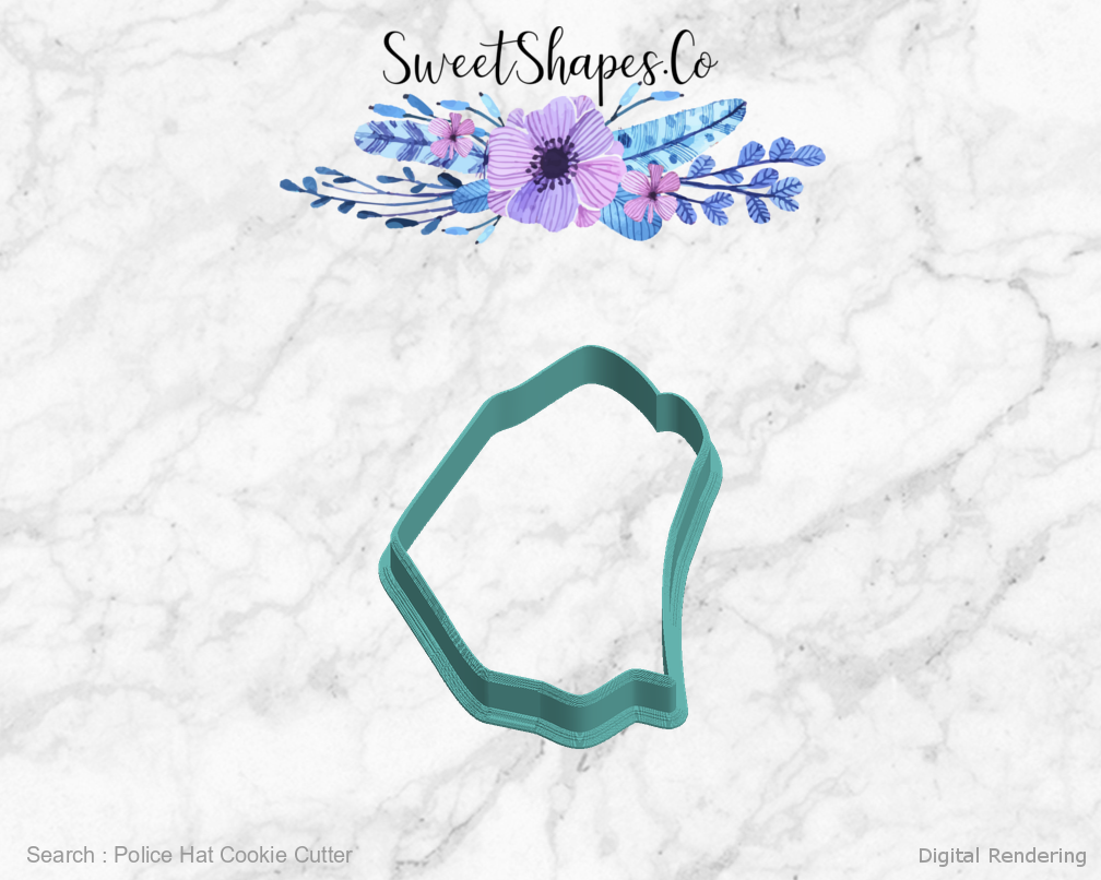 Police Hat Cookie Cutter — left view