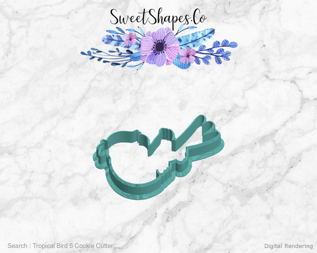 Tropical Bird 5 Cookie Cutter — left view