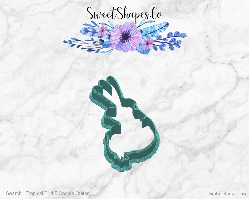 Tropical Bird 5 Cookie Cutter — back view