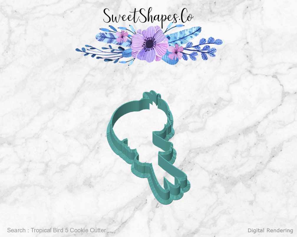 Tropical Bird 5 Cookie Cutter — front view