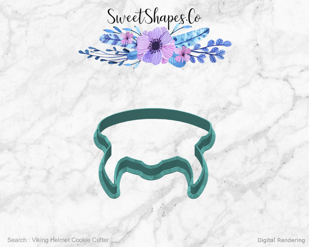 Viking Helmet Cookie Cutter — back view