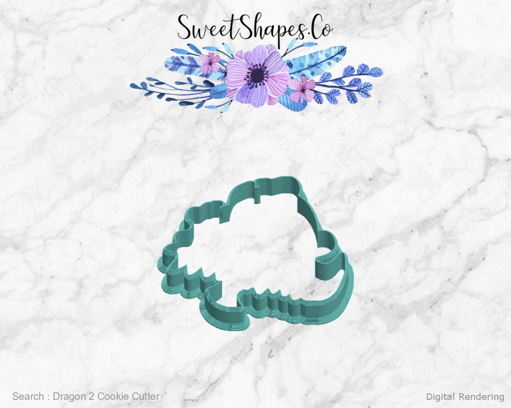 Dragon 2 Cookie Cutter — left view