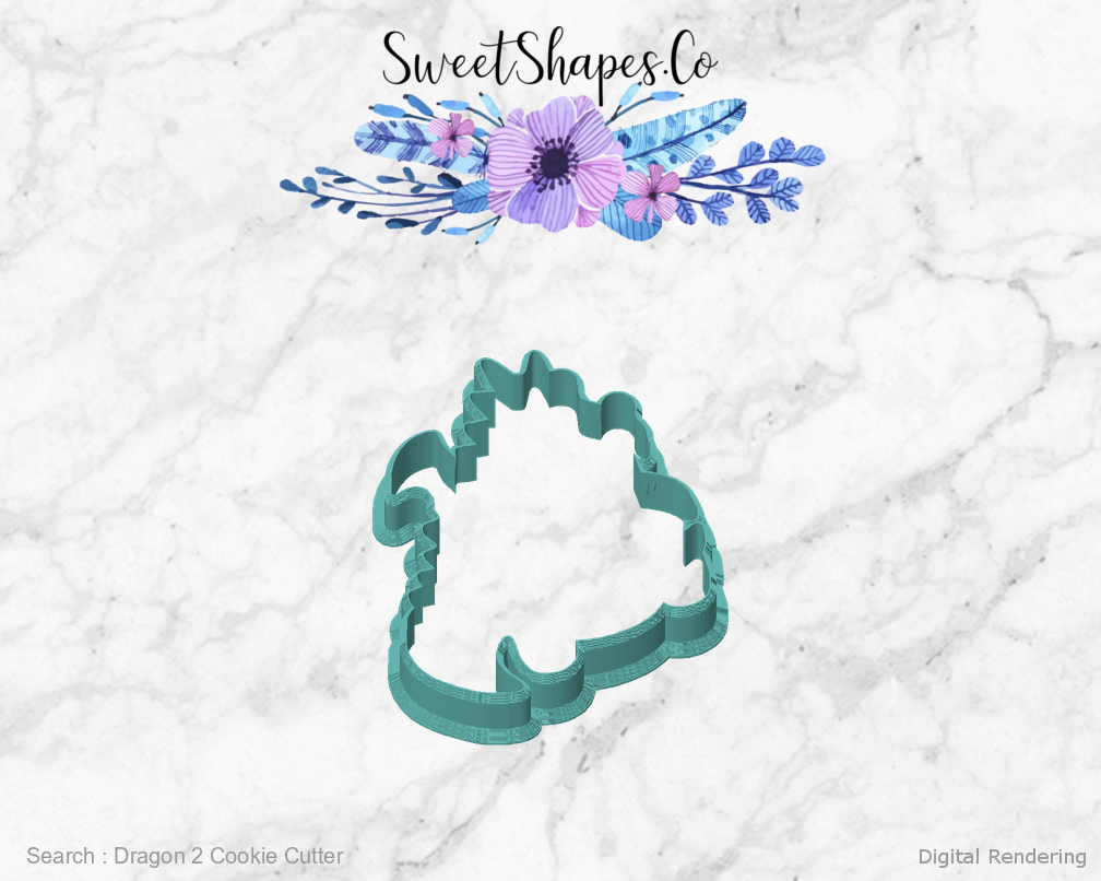 Dragon 2 Cookie Cutter — front view