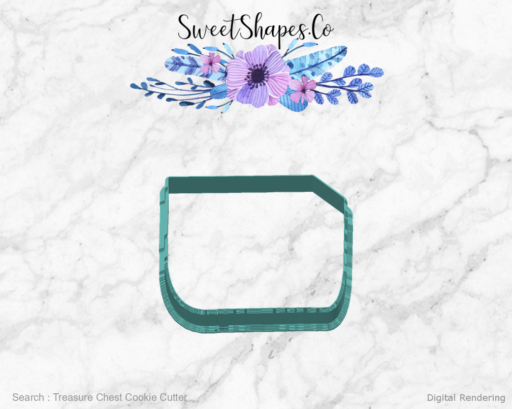 Treasure Chest Cookie Cutter — back view