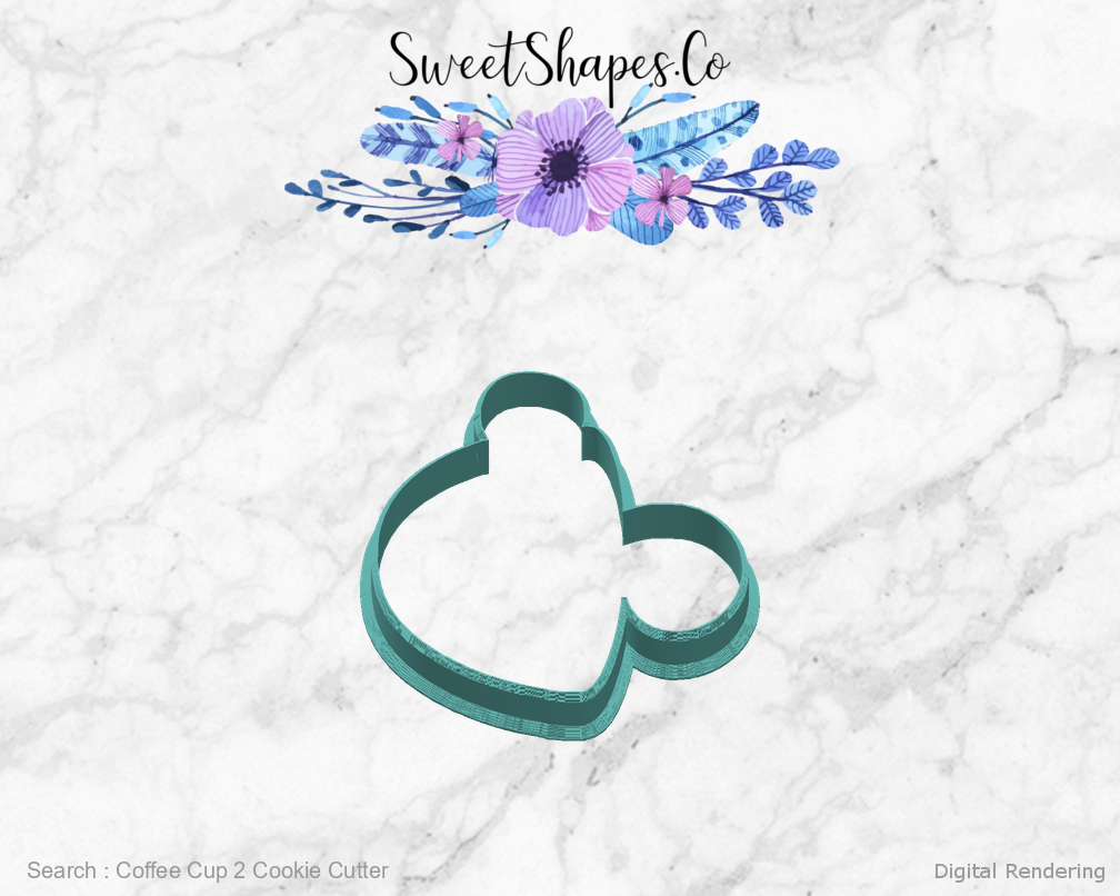 Coffee Cup 2 Cookie Cutter — right view