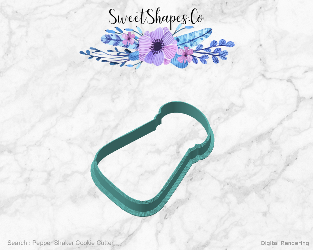 Pepper Shaker Cookie Cutter — angled front view