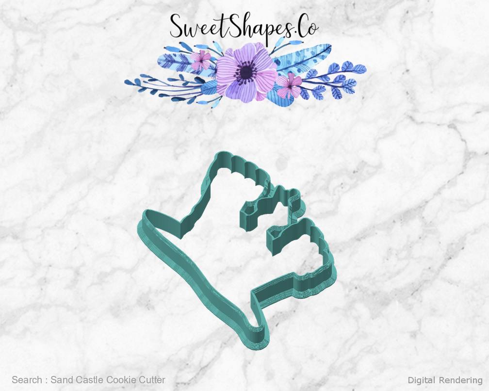 Sand Castle Cookie Cutter — angled front view