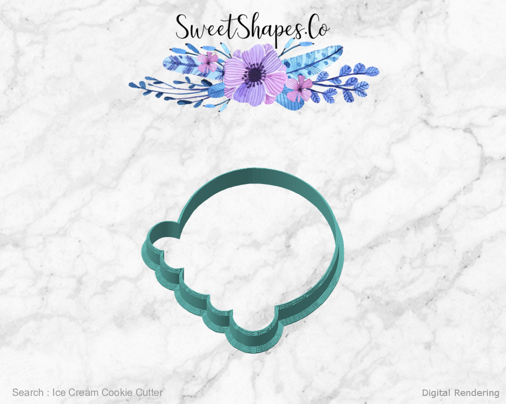 Ice Cream Cookie Cutter — angled front view