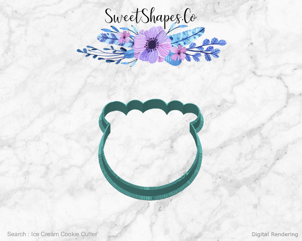 Ice Cream Cookie Cutter — back view