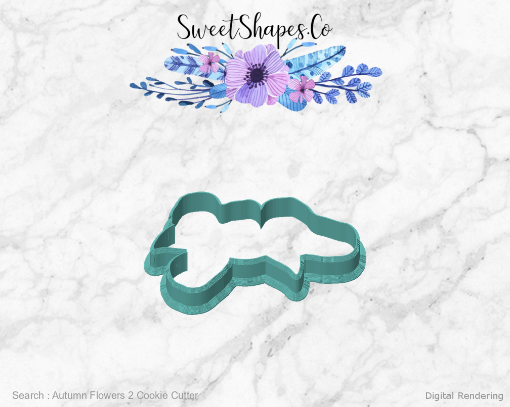Autumn Flowers 2 Cookie Cutter — front view