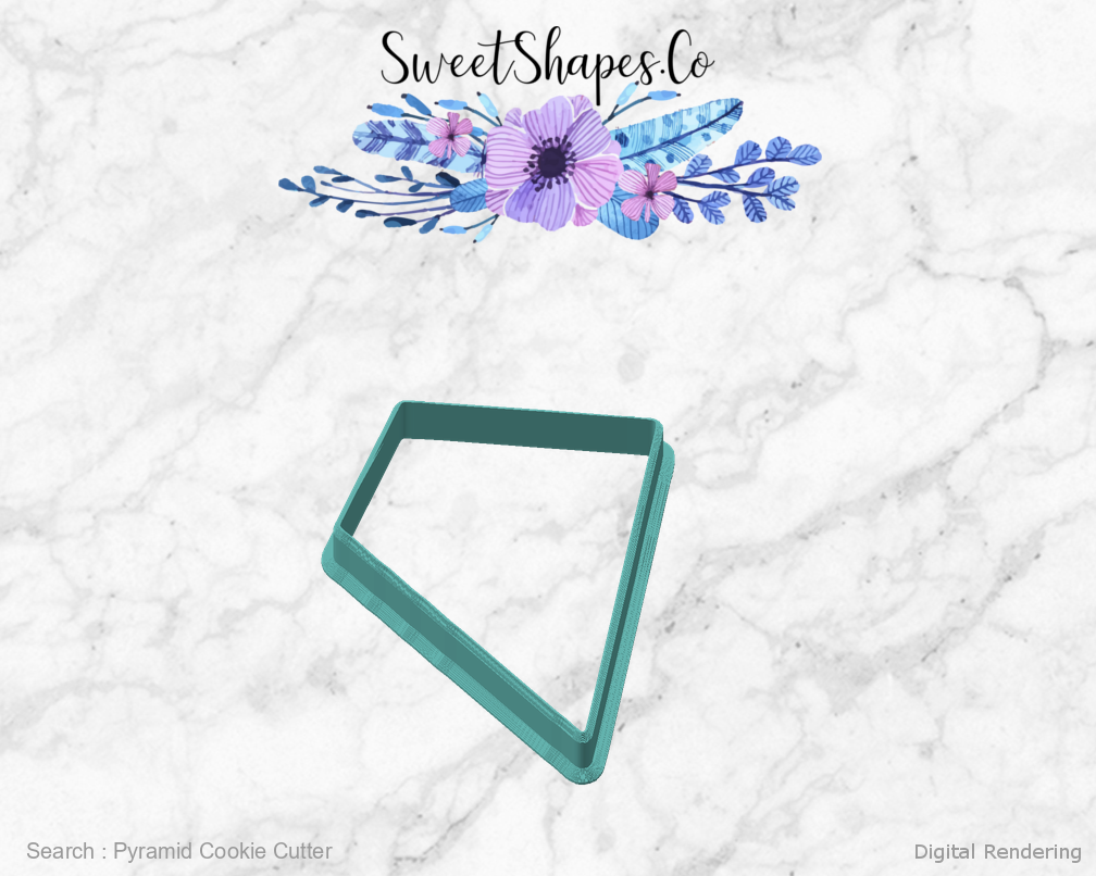 Pyramid Cookie Cutter — angled front view