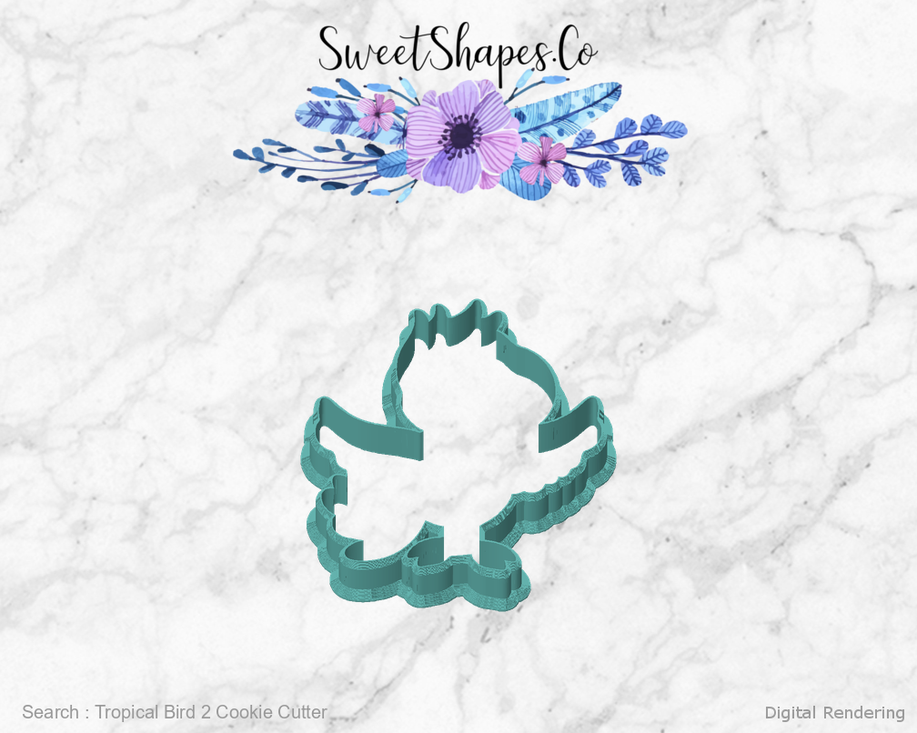 Tropical Bird 2 Cookie Cutter — front view