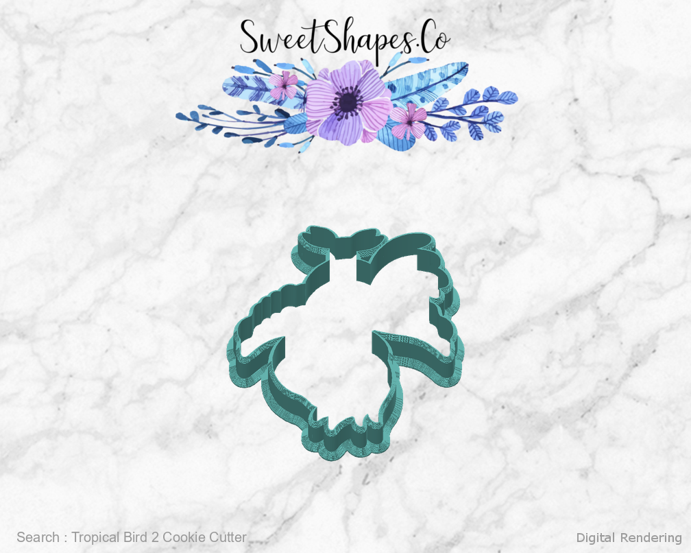 Tropical Bird 2 Cookie Cutter — back view
