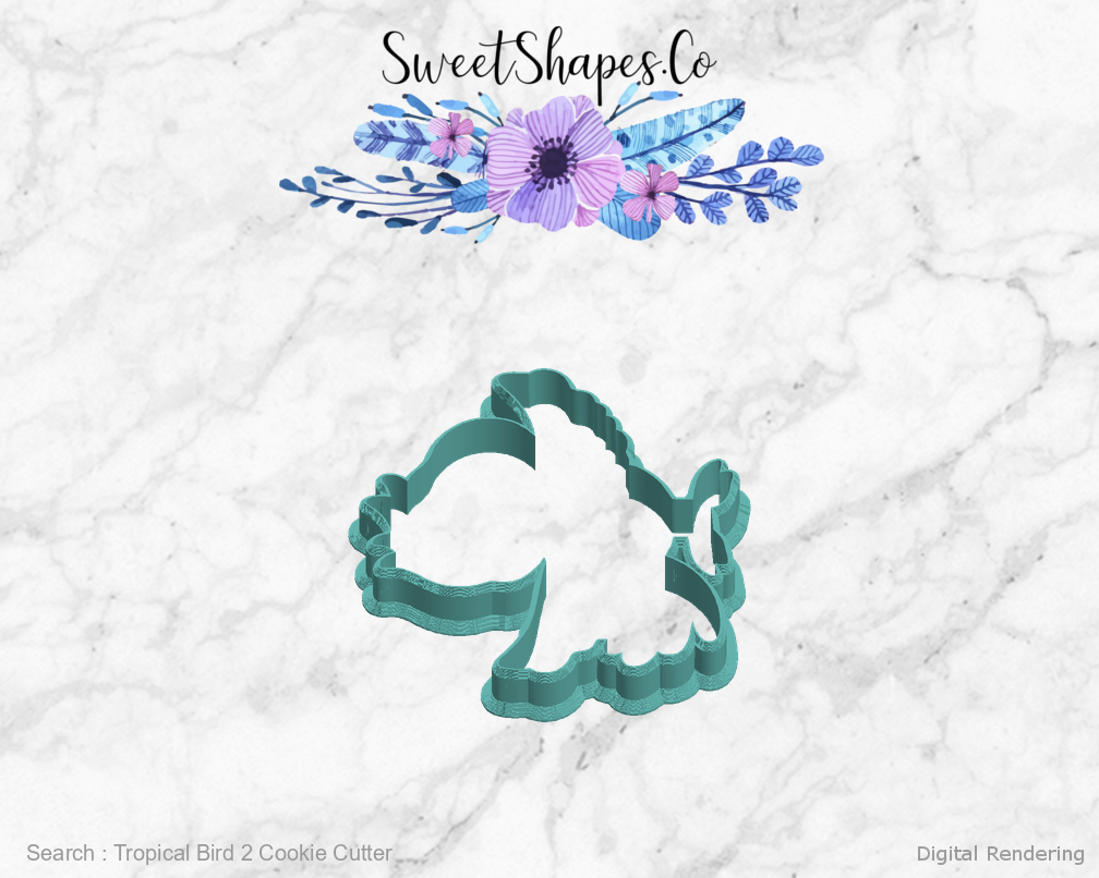 Tropical Bird 2 Cookie Cutter — left view