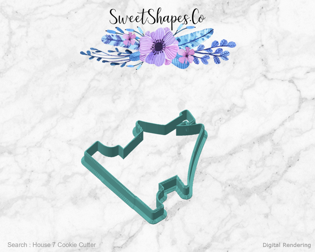 House 7 Cookie Cutter — angled front view