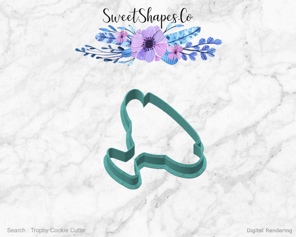 Trophy Cookie Cutter — angled front view